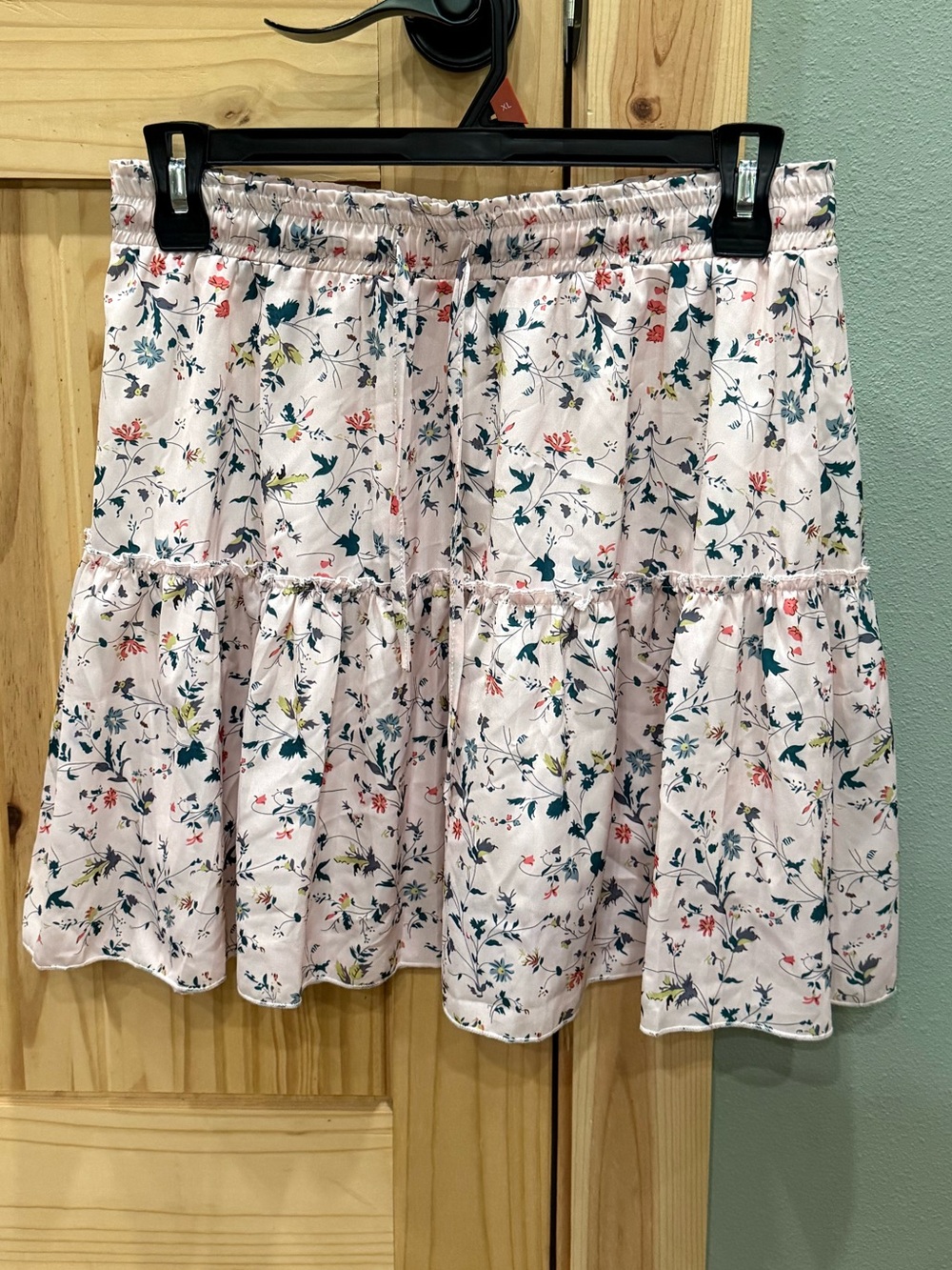 Hibluco Pink Floral Print Women's Skirt, Size XL